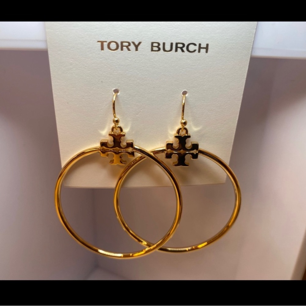 Tory Burch Stacked T Logo Hoops